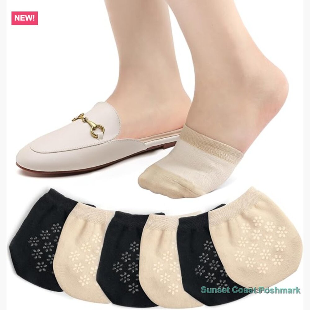 No Show Toe Socks for Mules Clogs Slip Ons Cotton